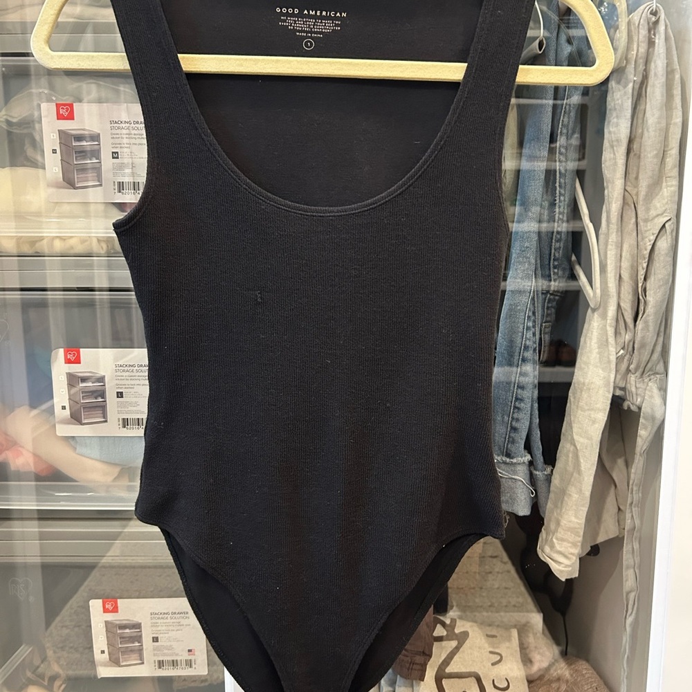 Good American Classic Black Bodysuit